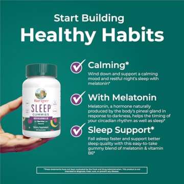 MaryRuth's Melatonin Gummies | Melatonin 5mg Sleep Gummies with Vitamin B6 | Made with Organic Cane Sugar | Relaxation & Sleep Support for Adults | Vegan | Non-GMO | Gluten Free | 60 Count