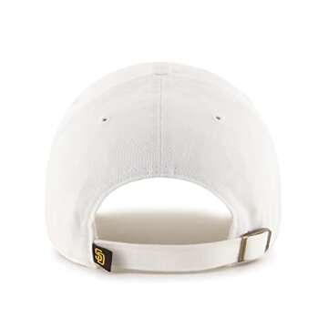 47 San Diego Padres Clean Up Adjustable Hat, for Adult Men and Women, One Size, White, Brown Logo