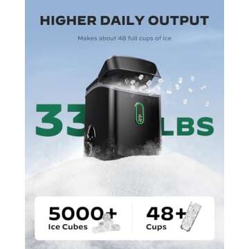 Silonn Nugget Ice Maker Countertop, WiFi Pebble Ice Machine with Soft Chewable Ice, Timer Function and Status Alerts with Silonn App, 33lbs/24H for Home, Kitchen, Office