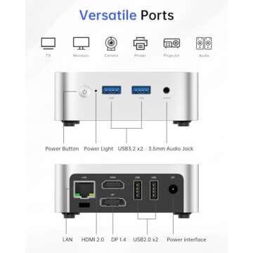 ACEMAGIC N150 Vista Mini PC V1, Twin Lake-N N150(Beat N100/N95, up to 3.6GHz), 16GB DDR4 RAM 512 SSD Mini Computers, Windows 11 Pro Desktop 4K Dual Display/HDMI/WiFi/BT/LAN for Home/Office