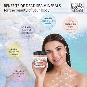 Dead Sea Collection Salt Body Scrub - Large 23.28 OZ - with Himalayan Salt, Pure Oils and Dead Sea Minerals