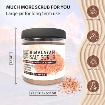 Dead Sea Collection Salt Body Scrub - Large 23.28 OZ - with Himalayan Salt, Pure Oils and Dead Sea Minerals