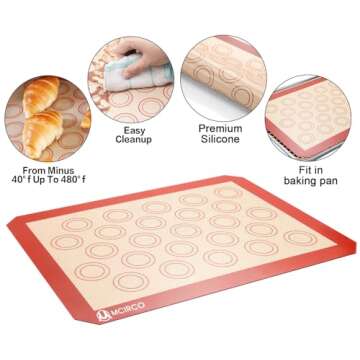 Stainless Steel Baking Sheet Tray Cooling Rack with Silicone Baking Mat Set, Cookie Pan with Cooling Rack, Set of 6 (2 Sheets + 2 Racks + 2 Mats), Size 16 x 12 x 1 Inch, Easy Clean