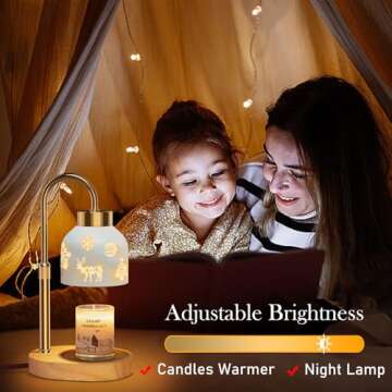 Loowoko Candle Warmer Lamp, Housewarming Gifts for New Home Decor, Dimmable Scented Wax Melt Warmer with Timer, 2 Bulbs, Gift for Female