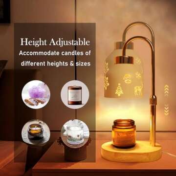 Loowoko Candle Warmer Lamp, Housewarming Gifts for New Home Decor, Dimmable Scented Wax Melt Warmer with Timer, 2 Bulbs, Gift for Female