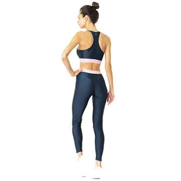 Savoy Active Hudson Women's Athletic Leggings + Crop Top Sports Bra, Full Support 2 Piece Workout Set