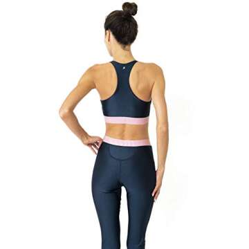 Savoy Active Hudson Women's Athletic Leggings + Crop Top Sports Bra, Full Support 2 Piece Workout Set