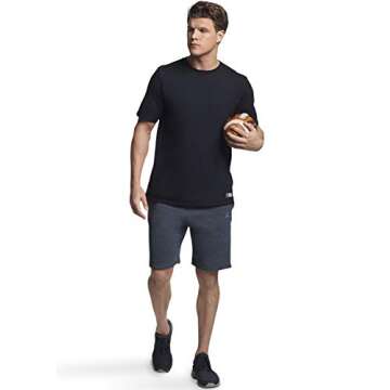 Russell Athletic Men's Essenital Men's Short Sleeve Tee Shirt, Black, XL