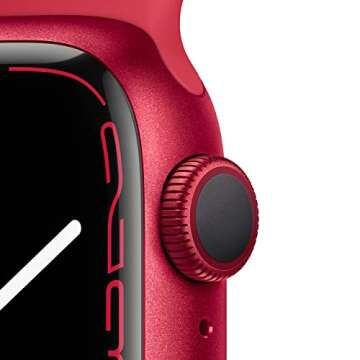 Apple Watch Series 7 (GPS, 41MM) - Red Aluminum Case with Red Sport Band (Renewed)