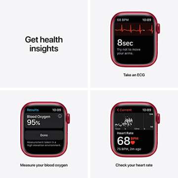 Apple Watch Series 7 (GPS, 41MM) - Red Aluminum Case with Red Sport Band (Renewed)