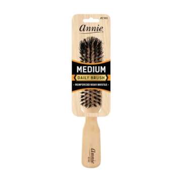 Annie Medium Bristle Wooden Brush - Natural Boar Bristle (#2165) by Annie