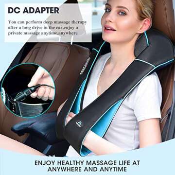 MagicMakers Neck Massager with Heat - Electric Shiatsu Deep Kneading Back Massage for Neck Pain, Shoulder, Waist, Relax Gift for Her/Him/Women/Men/Dad/Mom/Christmas/Mothers Day/Fathers Gifts