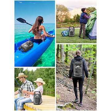 HEETA Dry Bag Waterproof for Women Men, 5L/10L/20L/30L/40L Roll Top Lightweight Dry Storage Bag Backpack with Phone Case for Travel, Swimming, Boating, Kayaking, Camping & Beach, 11 Transparent Colors