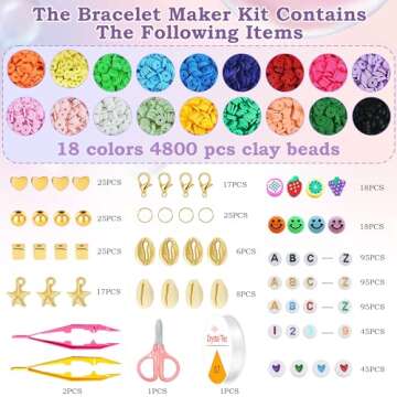 OHOME Valentines Day Gifts for Kids Girls - 5300 Clay Beads Bracelet Making Kit,Arts and Crafts for Kids Ages 8-12,Valentines Easter Crafts Games Toys for 3-10 Year Old Birthday Gift,Stuff Supplies