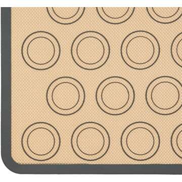 Amazon Basics Silicone, Non-Stick, Food Safe Baking Mat, Macaron, Pack of 2, Beige/Gray, Rectangular, 16.5" x 11.6"