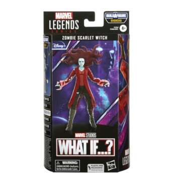 Marvel Legends Series MCU Disney Plus What If Zombie Scarlet Witch Action Figure 6-inch Collectible Toy, 2 Accessories and 1 Build-A-Figure Part