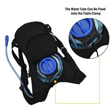 Roptat Hydration Backpack Pack with 2L Hydration Bladder - Lightweight Water Backpack Keeps Water Cool up to 4 Hours Pouch for Women Men Running Riding Biking (Black) (Galaxy 2)