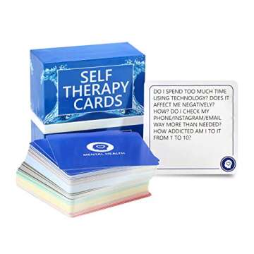 ARTAGIA SELF Therapy Cards – Relaxing Gift! Handy, Easy to use Anxiety Relief Cards! 115 Questions in a Box, Along with Suggested Actions and meditations. Self Reflection Cards, Mindfulness Tool