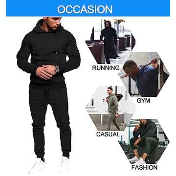 COOFANDY Men's Tracksuit 2 Piece Hoodie Sweatsuit Sets Casual Jogging Athletic Outfit Suits