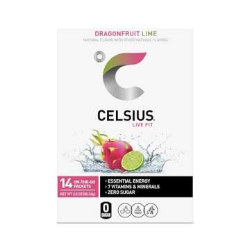 CELSIUS Dragonfruit Lime Energy Powder Sticks 14 Pack