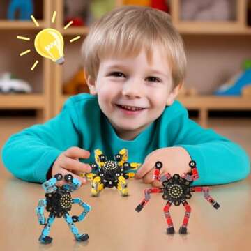 Gokeey Transformable Fidget Spinners 3 Pcs for Kids and Adults Stress Relief Sensory Toys for Boys and Girls Fingertip Gyros for ADHD Autism for Kids