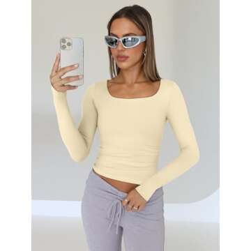 Trendy Queen Women's Slim Fit Long Sleeve Crop Tops - Y2K Style 2024