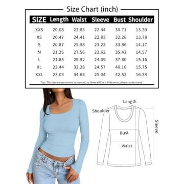 Trendy Queen Womens Long Sleeve Shirts Crop Tops Basic Double Layering Tight Slim Fit Y2K T Shirts Winter Clothes 2024 Apricot 2XS