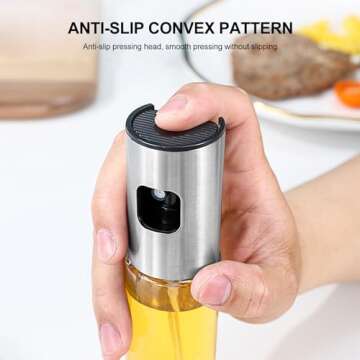 Oil Sprayer for Cooking, Olive Oil Spray Bottle for Kitchen Oil Sprayer Mister Oil Vinegar Spritzer Sprayer Glass Bottles for Cooking/Salad/Barbecue