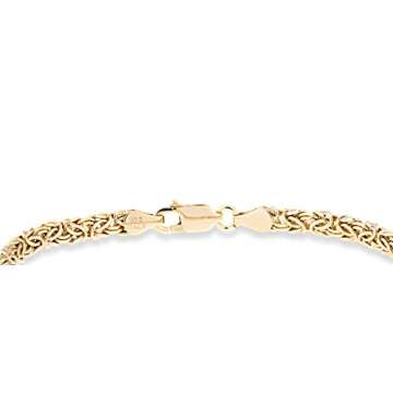 Miabella 18K Gold Over Silver Italian 4mm Flat Byzantine Link Chain Bracelet for Women, 925 Italy (Length 6.5 Inches (X-Small))