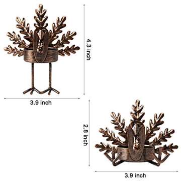 SAND MINE 6 Pack Metal Turkey Tea Light Candle Holders, Thanksgiving Candle Holder, Turkey Candle Holder, Metal Candle Holder, Thanksgiving Home Table Decoration (Bronze)