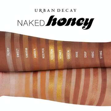 Urban Decay Naked Honey Eyeshadow Palette, 12 Golden Neutral Shades - Ultra-Blendable, Rich Colors with Velvety Texture - Set Includes Mirror & Double-Ended Makeup Brush