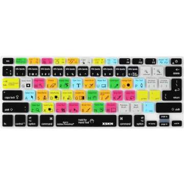 Adobe Photoshop Shortcuts Keyboard Skin Hot Keys PS Keyboard Cover for MacBook Air 13 & MacBook Pro 13 15 17, Retina (US/European ISO Keyboard)
