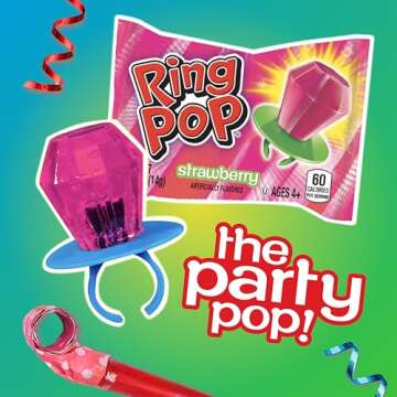 Candy Variety Pack - 4 Count Assorted Lollipops - Ring Pop, Push Pop, Baby Bottle Pop & Juicy Drop - Ideal for Birthdays, Party Favors, Celebrations & Candy Gifts by Bazooka Candy Brands