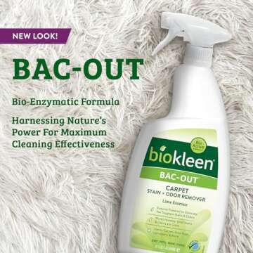 Biokleen Bac-Out Stain Remover for Carpet, Clothes - 32 Ounce and Gallon Refill - Enzymatic, for Pet Stains, Laundry, Diapers, Wine, Carpets, & More, Eco-Friendly, Plant-Based