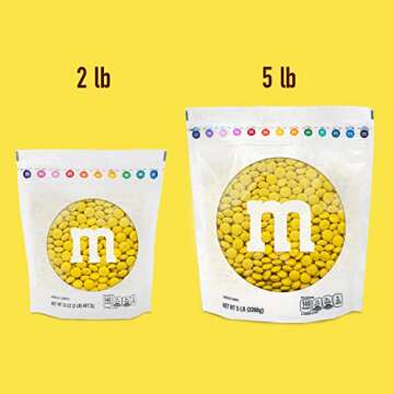 M&M'S Yellow Milk Chocolate Candy for Birthday Party Favors, Birthday Treats, Easter, Graduations, Dessert Buffets, Candy Bars, and more - Resealable 2 lbs Pack