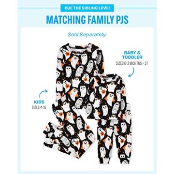 The Children's Place baby girls Family Matching Christmas Holiday Sets, Snug Fit 100% Cotton, Adult, Big Kid, Toddler, Pajama Set, Hlwn Blk Ghost, 3T US