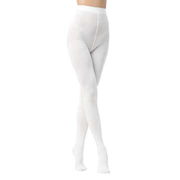 EVERSWE Women's 80 Den Soft Opaque Tights, Women's Tights (Large/X-Large, White)