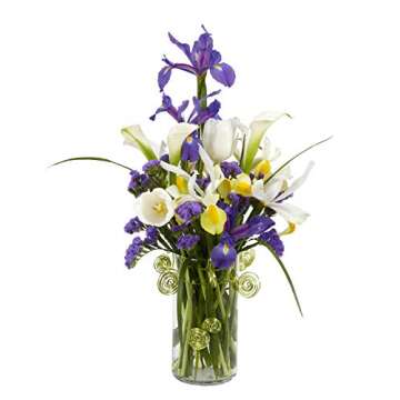 Floral Supply Online - 10.5" Tall x 3.5" Wide Cylinder Glass Vase and Flower Guide Booklet - for Weddings, Events, Decorating, Arrangements, Flowers, Office, or Home Decor.