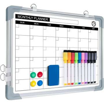 ARCOBIS 12" x 16" Magnetic Dry Erase Whiteboard Calendar