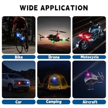 4PCS Wireless LED Strobe Lights with Remote Control,8 Colors Waterproof Anti-Collision USB Charing Led Warning Lights,High Brightness Wireless LED Lights for Car Drone Truck Motorcycle Aircraft Bike