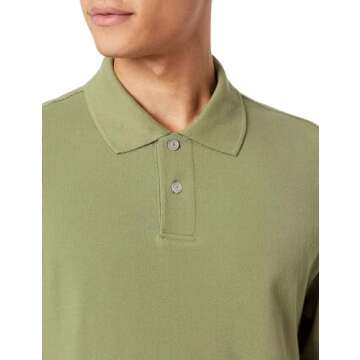 Men's Regular-Fit Cotton Pique Polo Shirt - Light Olive