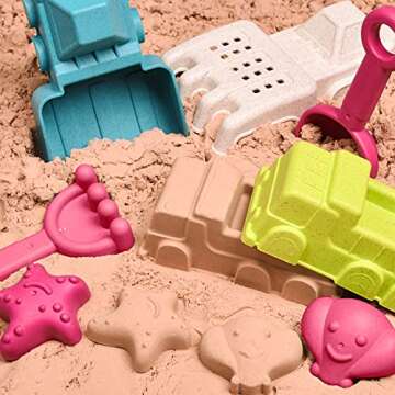 FUN LITTLE TOYS 14PCS Beach Sand Toys Set, Sandbox Toys for Toddlers 1-3, Beach Bucket, Beach Shovel Tool Kit, Rakes, Sand Mold for Kids Summer Outdoor Indoor Beach Fun