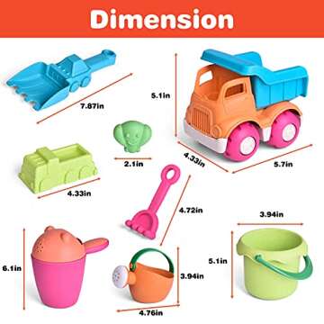 FUN LITTLE TOYS 14PCS Beach Sand Toys Set, Sandbox Toys for Toddlers 1-3, Beach Bucket, Beach Shovel Tool Kit, Rakes, Sand Mold for Kids Summer Outdoor Indoor Beach Fun