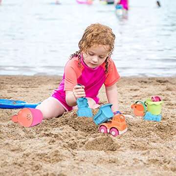 FUN LITTLE TOYS 14PCS Beach Sand Toys Set, Sandbox Toys for Toddlers 1-3, Beach Bucket, Beach Shovel Tool Kit, Rakes, Sand Mold for Kids Summer Outdoor Indoor Beach Fun