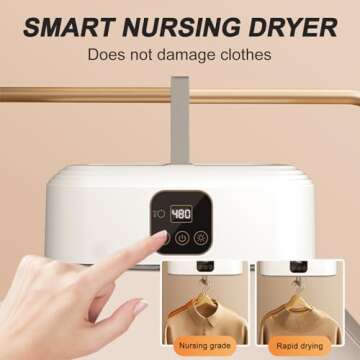 Yulisa Dryer,Portable Clothes Dryer for Apartments Dormitory Business Trips,Portable Clothes Drying Bag,Remote Control Electric Dryer,Small Dryer Dual Speed Mode 8 Stages Timed 480 Minute Drying