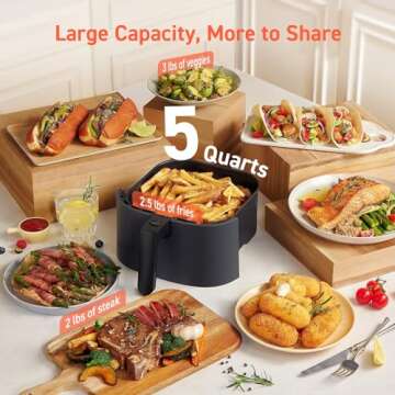 COSORI Air Fryer 5 Qt - Juicy Meat & Crispy Veggies with 130+ Recipes