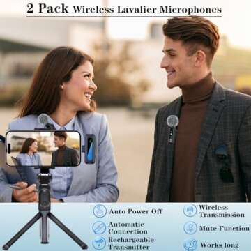 ABYLFE Wireless Lavalier Microphone - 2 Pack for Creators