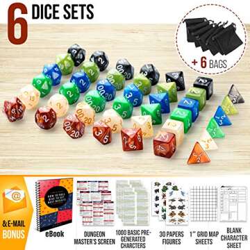 Dungeons and Dragons Starter Set - 6th Edition, Dragons of Stormwreck Isle - Extra 6 Dice Sets, Flannel Bags, Master Screen, New Heroes - D&D Board Game Includes Printable Materials