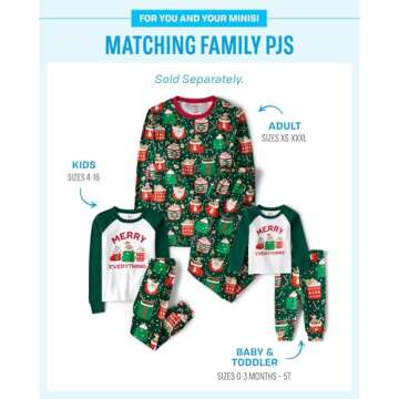 The Children's Place Baby Family Matching, Holiday Pajama Sets, Cotton, Coco Mugs, X-Small (Adult)