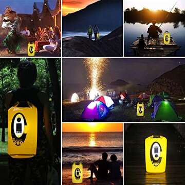 Qoolife Dry Bag Waterproof with Solar Bluetooth Speaker & Light - 20L Roll Top Dry Sack Keeps Gear Dry for Men Women Kayaking, Beach, Rafting, Boating, Hiking, Camping and Fishing (Yellow-BL)